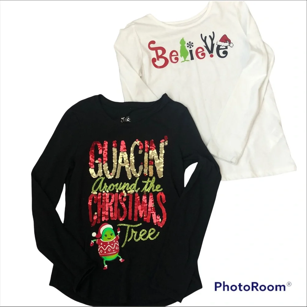 Justice TCP 7/8 Christmas Grinch Shirts